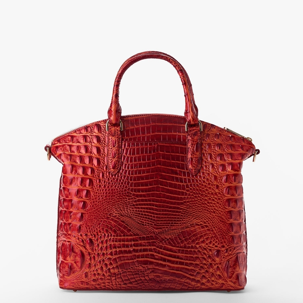 ❤️NWT BRAHMIN RADIANT RED LARGE DUXBURY GENUINE LEATHER DURABLE XBODY HANDBAG! - Picture 3 of 11